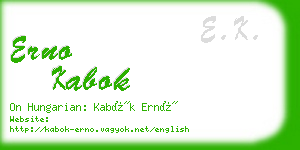 erno kabok business card